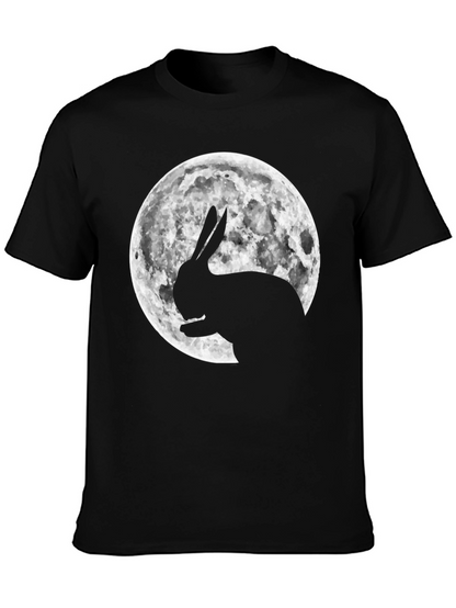 Rabbit Moon Graphic Tee - Black Cotton Blend