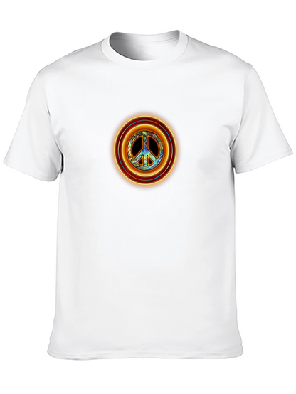 Peace Sign Graphic Tee - Retro Style Black T-Shirt