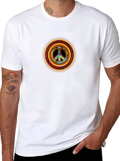 Peace Sign Graphic Tee - Retro Style Black T-Shirt