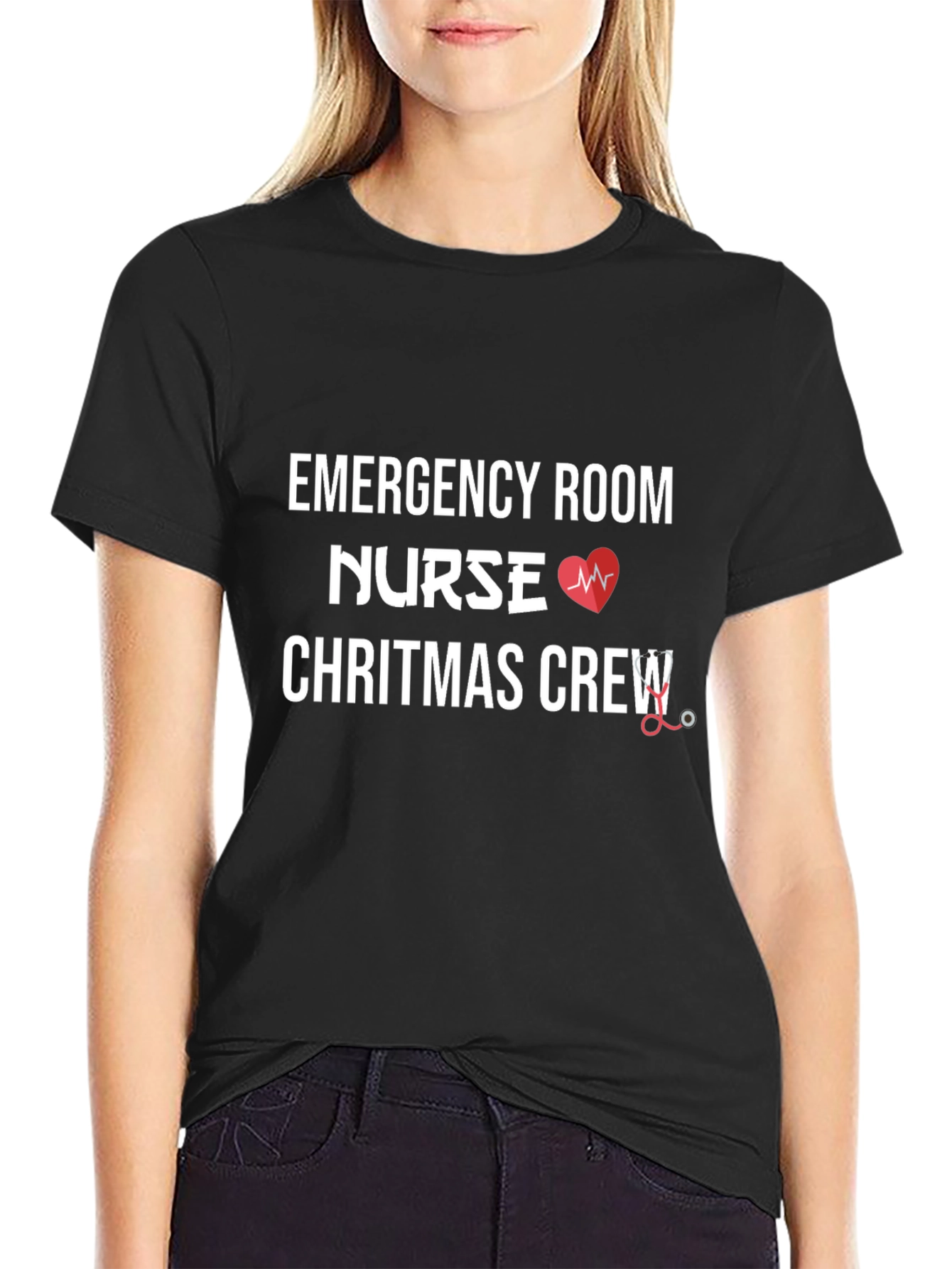 Emergency Room Nurse Christmas Crew T-Shirt