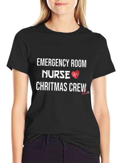 Emergency Room Nurse Christmas Crew T-Shirt