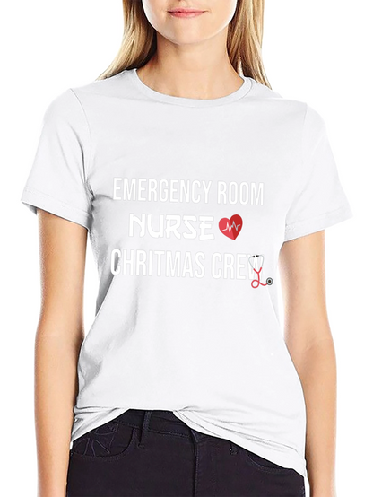 Emergency Room Nurse Christmas Crew T-Shirt