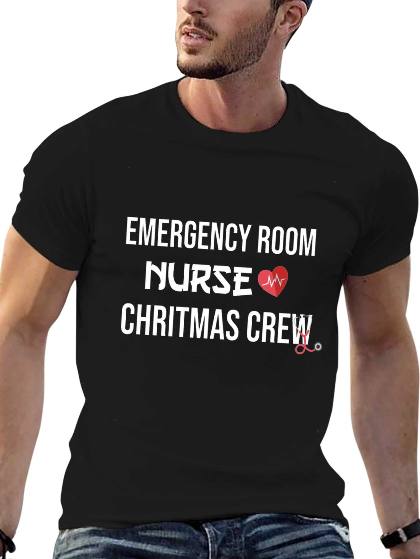 Emergency Room Nurse Christmas Crew T-Shirt