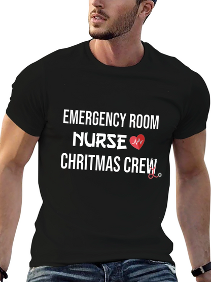 Emergency Room Nurse Christmas Crew T-Shirt