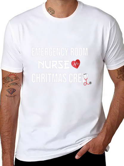 Emergency Room Nurse Christmas Crew T-Shirt