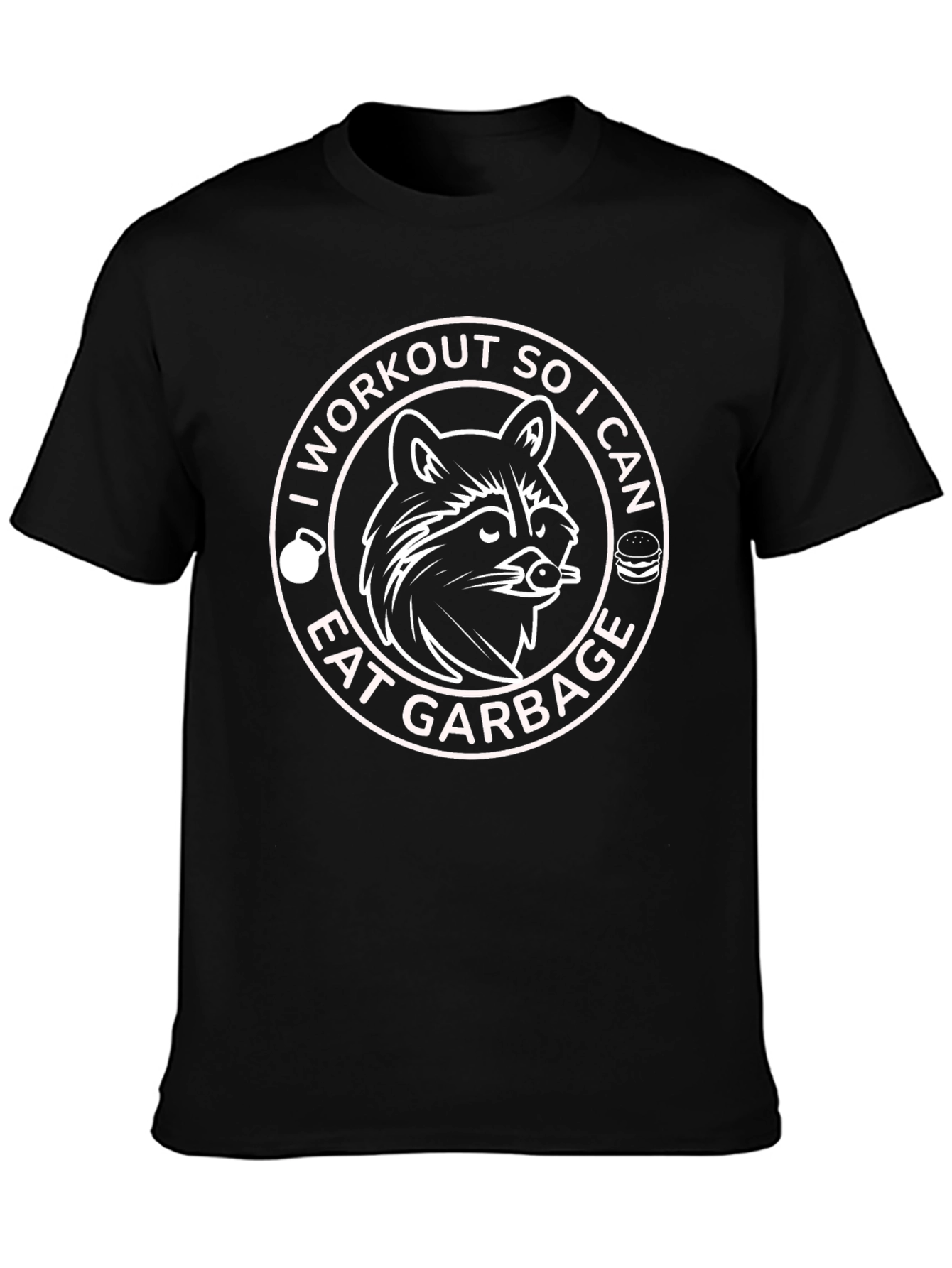 Workout to Eat Garbage Funny Raccoon T-Shirt