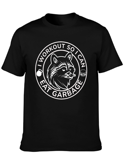 Workout to Eat Garbage Funny Raccoon T-Shirt