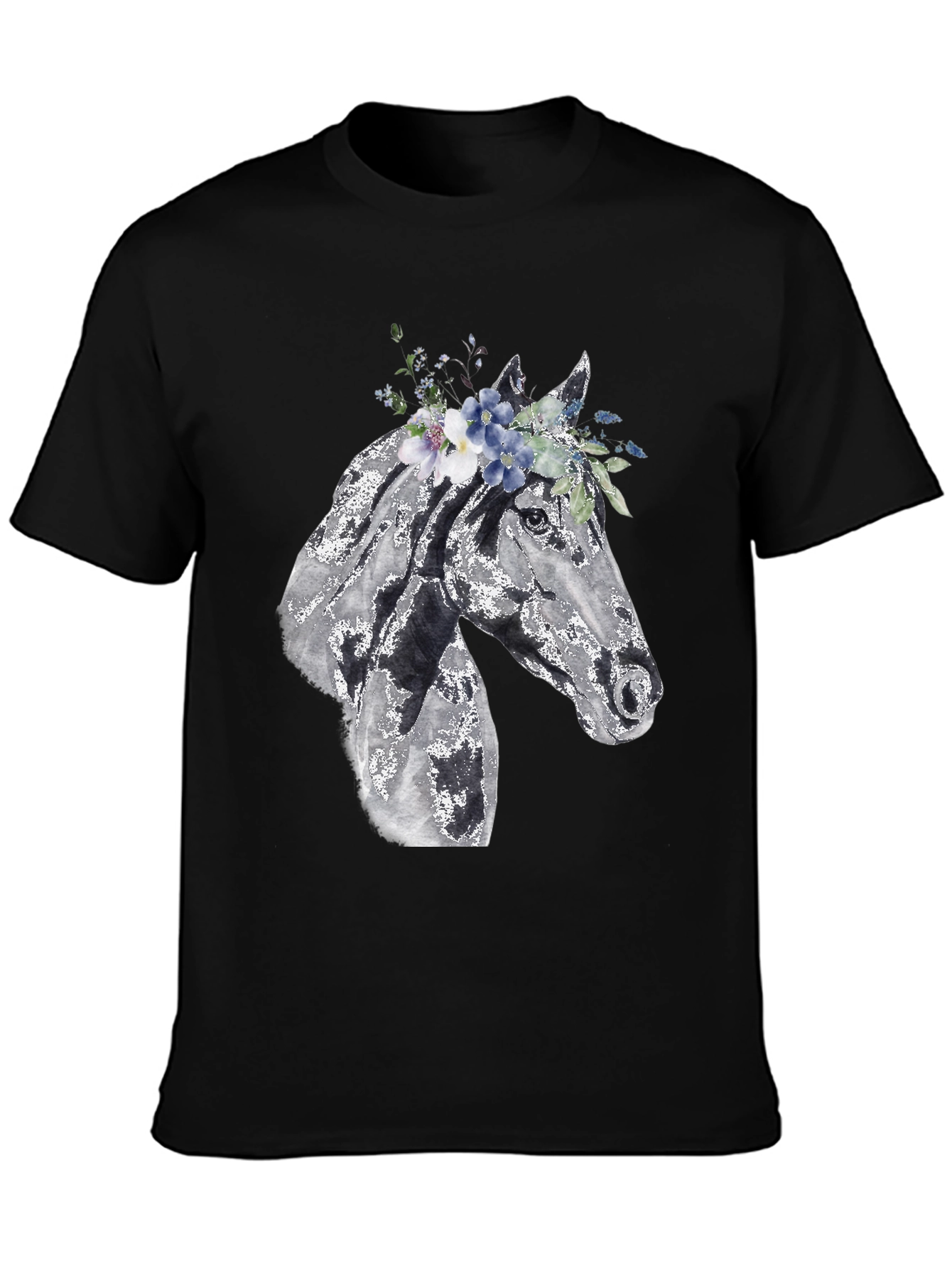 Horse with Floral Crown Graphic Tee