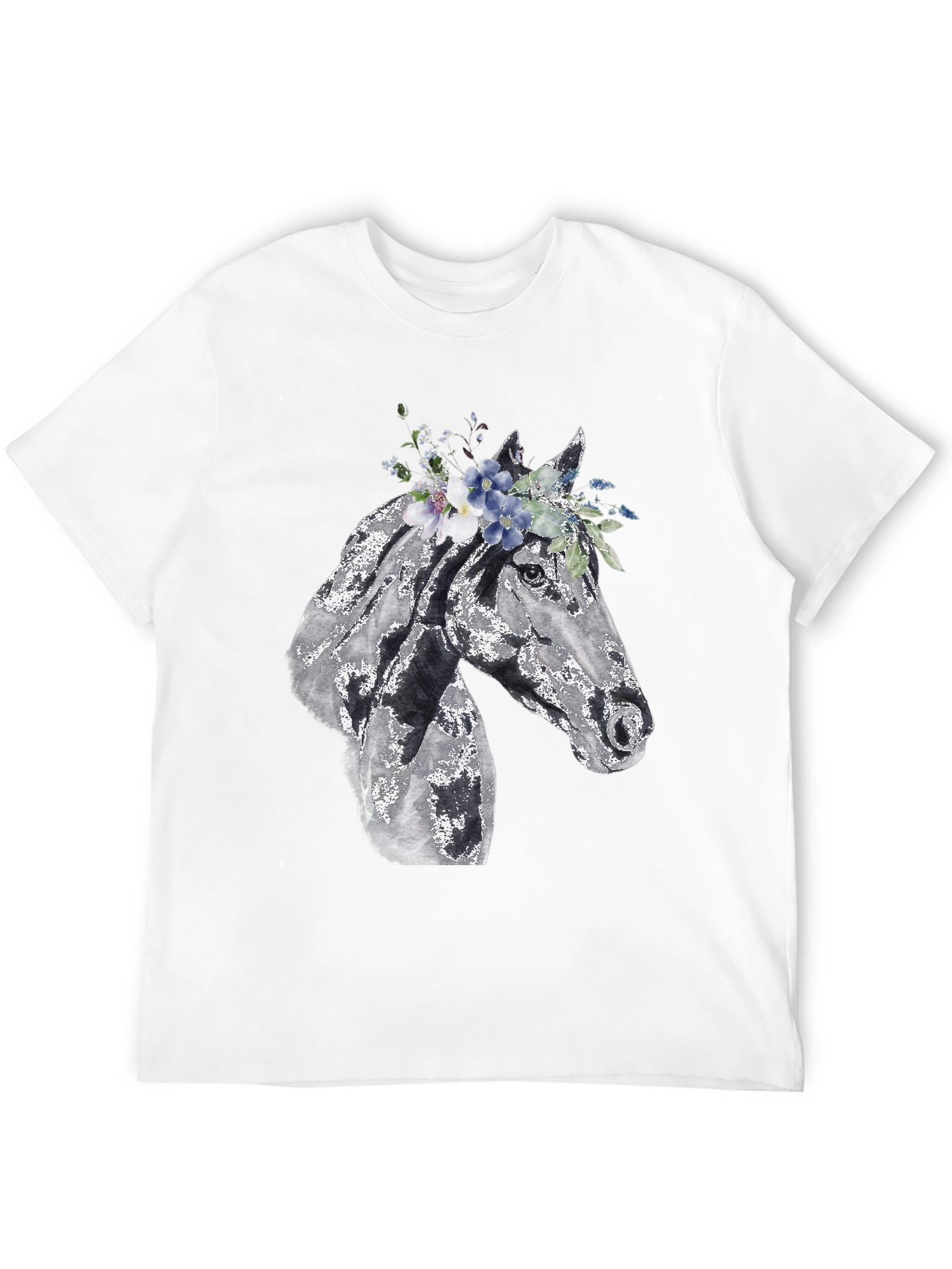 Horse with Floral Crown Graphic Tee