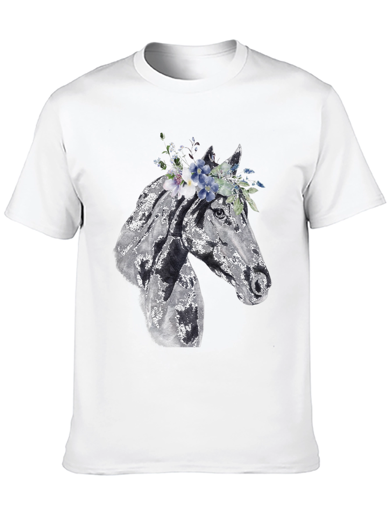 Horse with Floral Crown Graphic Tee