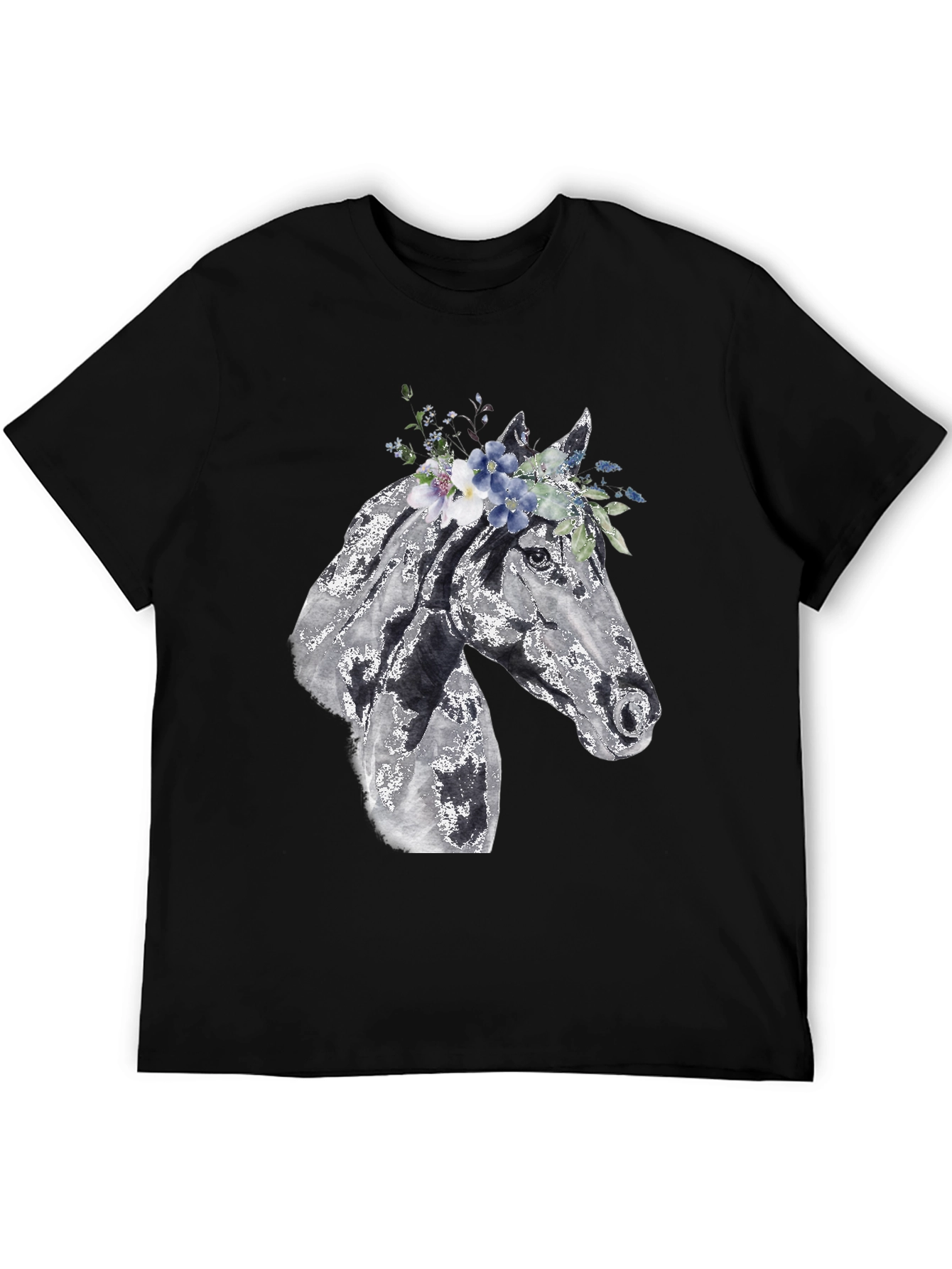 Horse with Floral Crown Graphic Tee