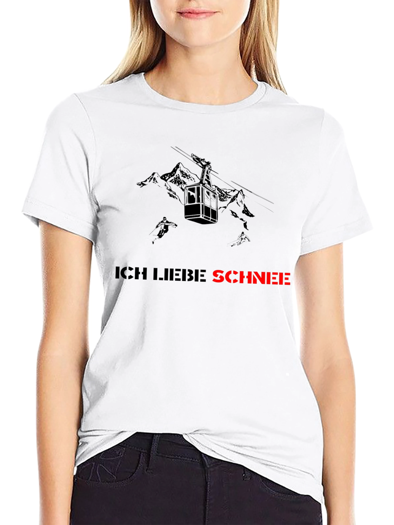 Ich Liebe Schnee Graphic Tee - Black T-Shirt