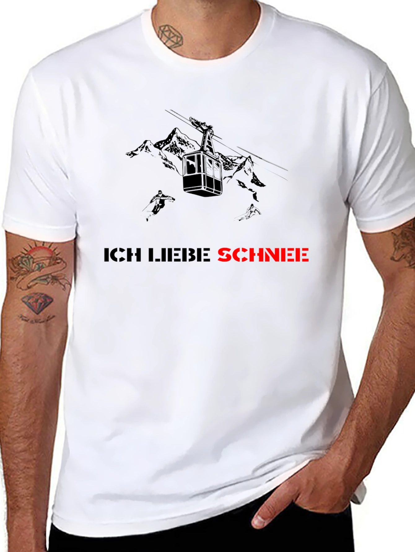 Ich Liebe Schnee Graphic Tee - Black T-Shirt