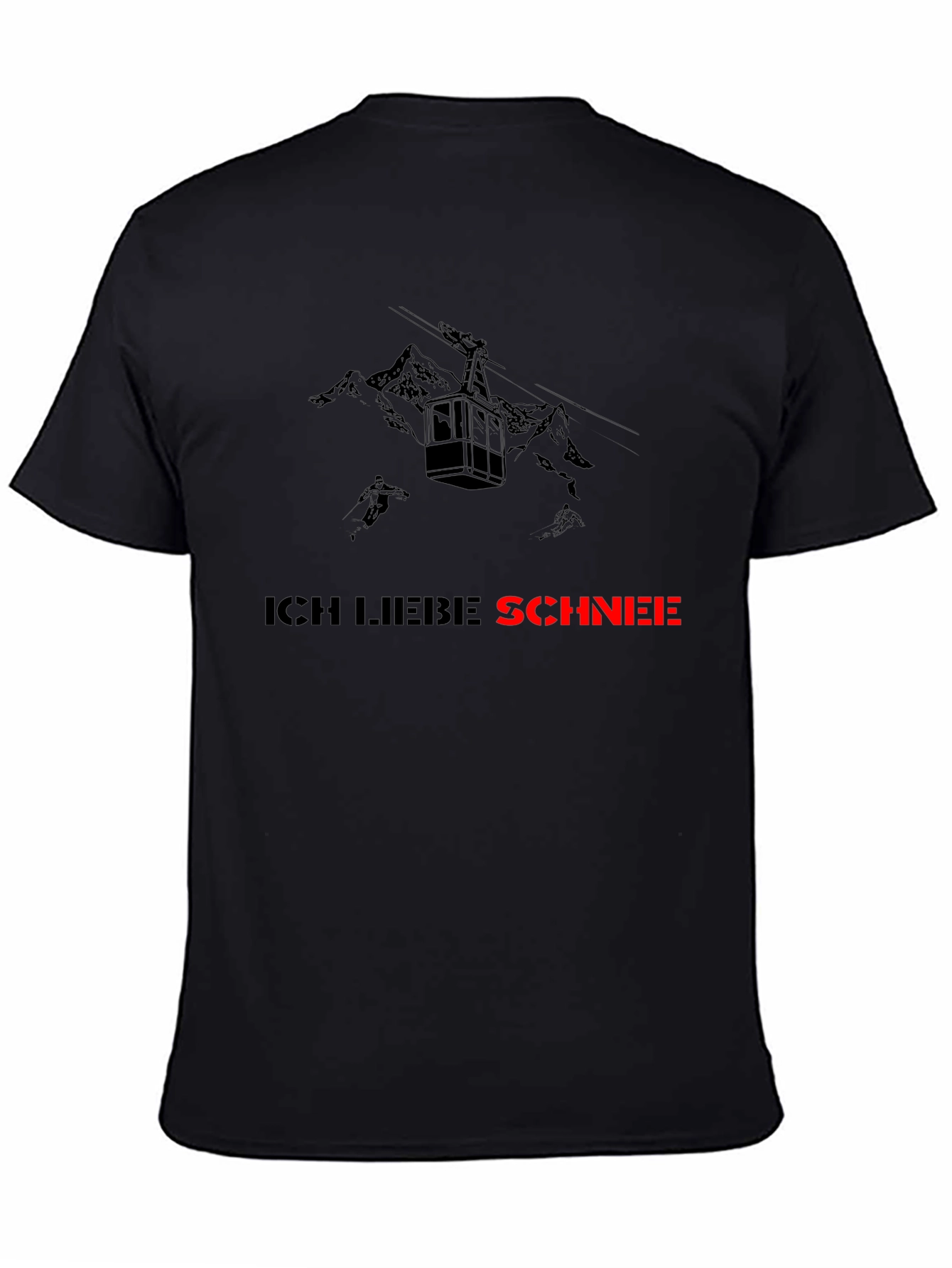Ich Liebe Schnee Graphic Tee - Black T-Shirt