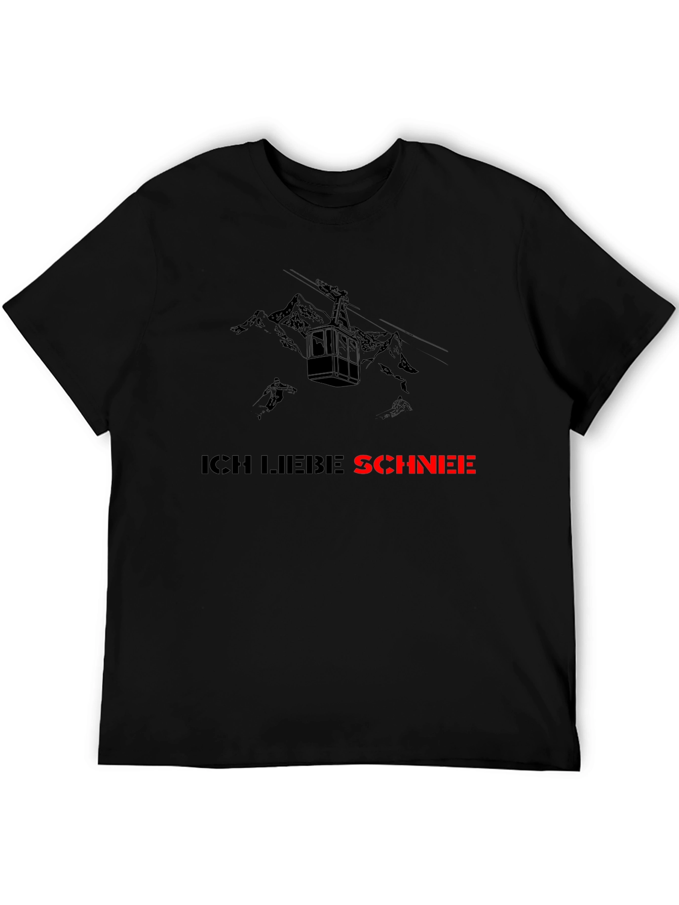 Ich Liebe Schnee Graphic Tee - Black T-Shirt
