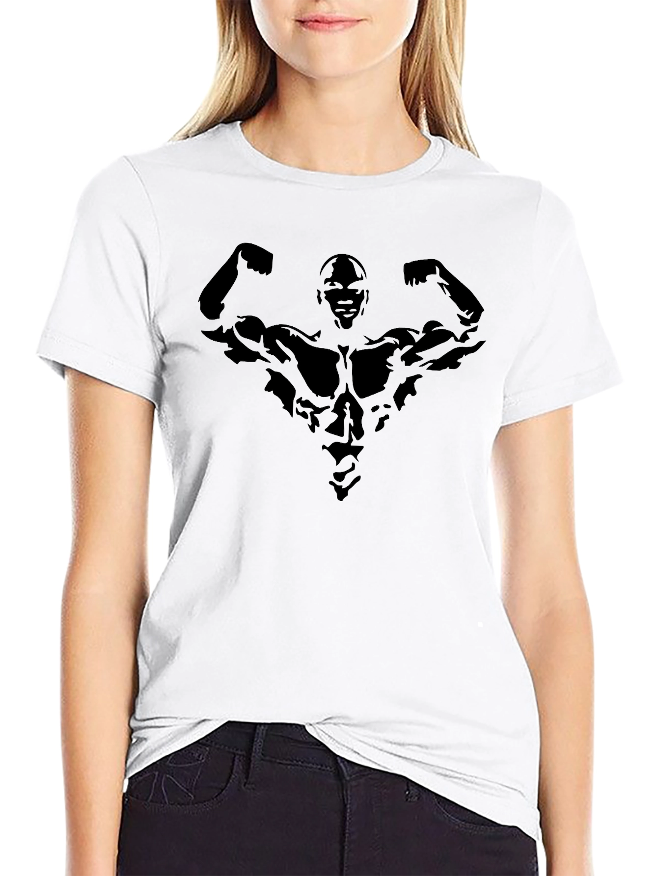 Mens Black Bodybuilder Graphic T-Shirt