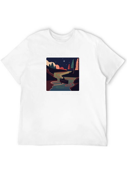 Life Flows Like a River Graphic Tee - Black