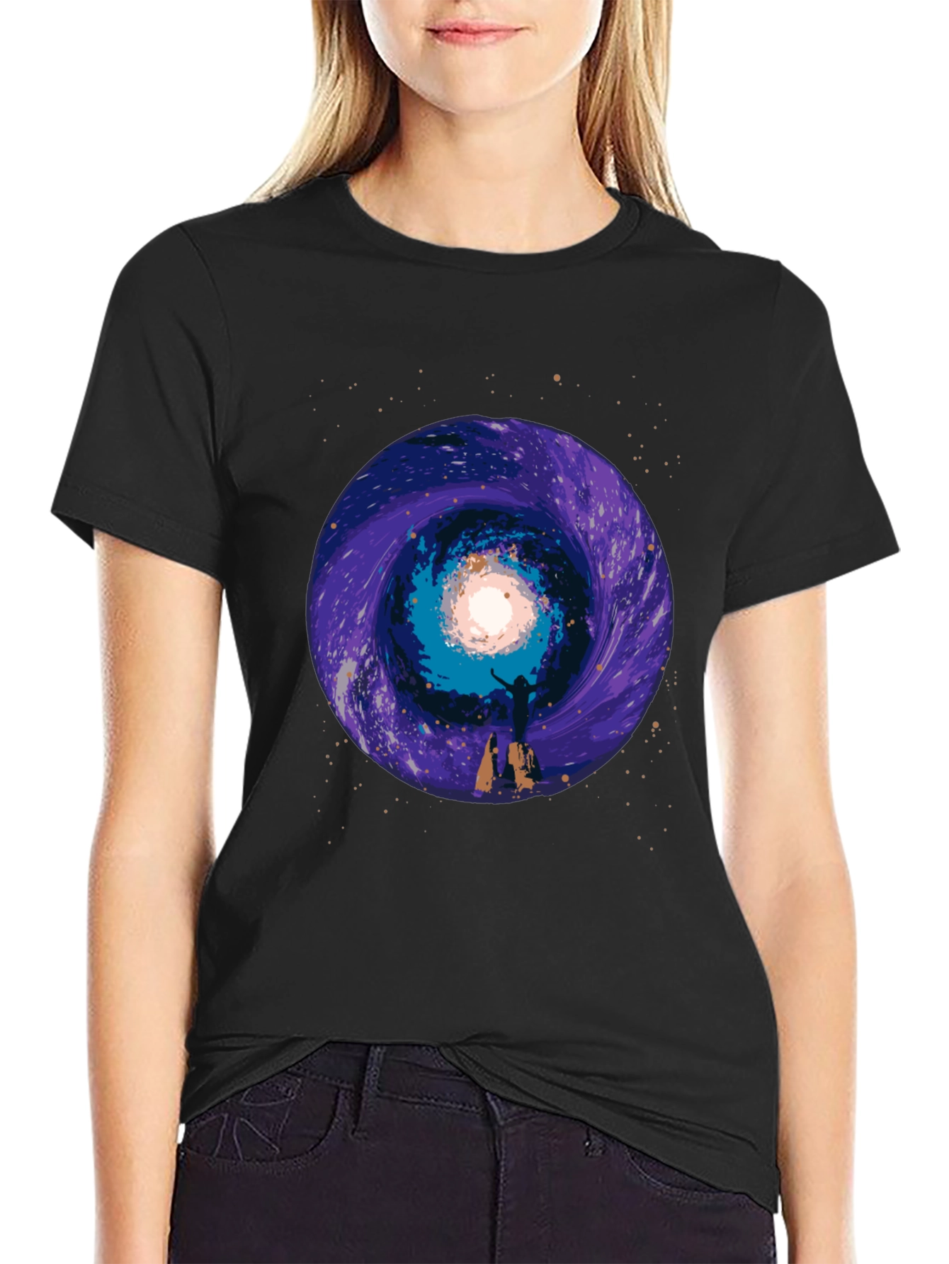Cosmic Portal Graphic Tee - Black