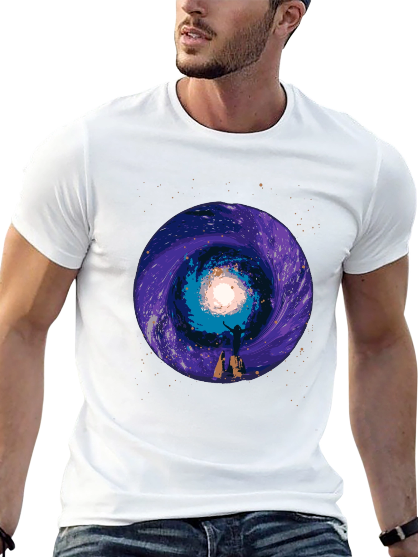 Cosmic Portal Graphic Tee - Black