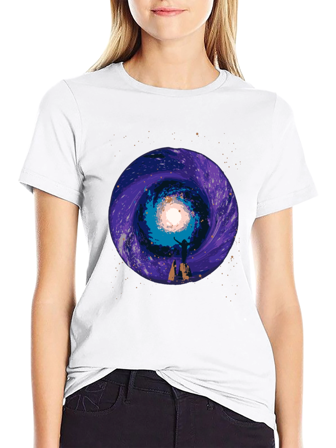Cosmic Portal Graphic Tee - Black