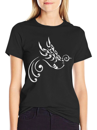 Tribal Dove Graphic Black T-Shirt
