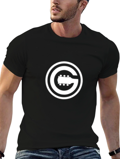 Guitar G Logo Black T-Shirt Music Lover Tee