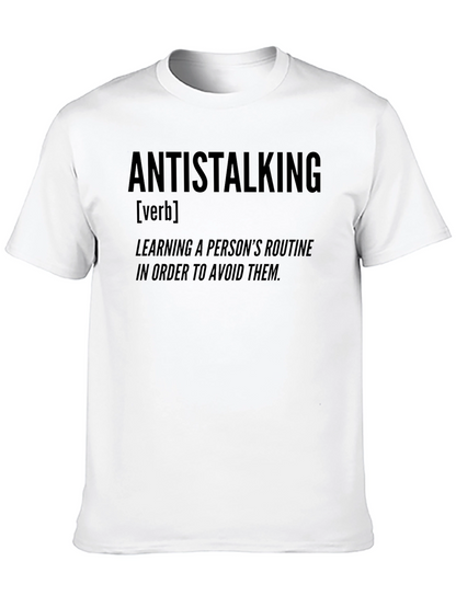 Antistalking Verb Definition Graphic Tee - Black