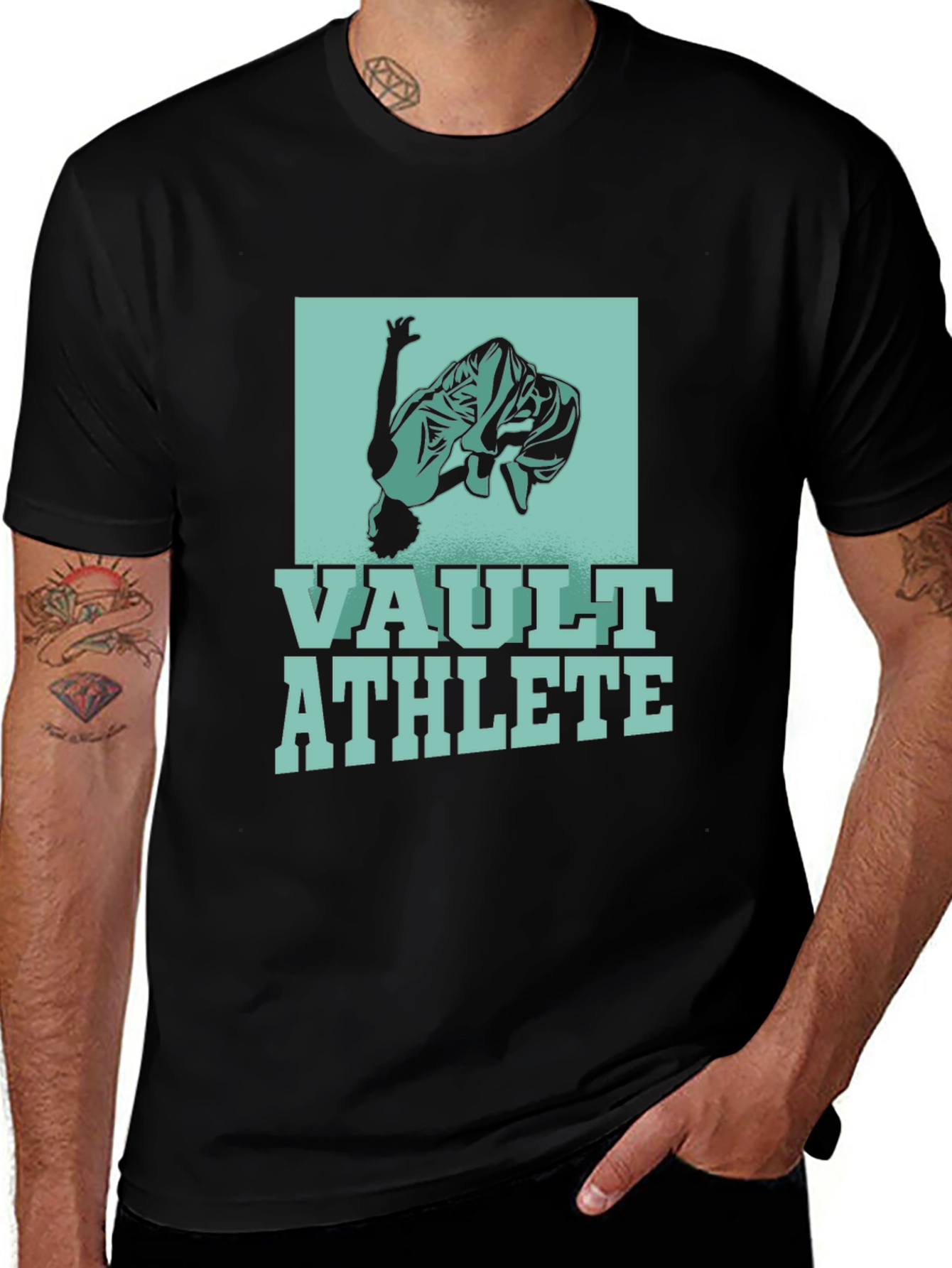 Vault Athlete Graphic T-Shirt - Black