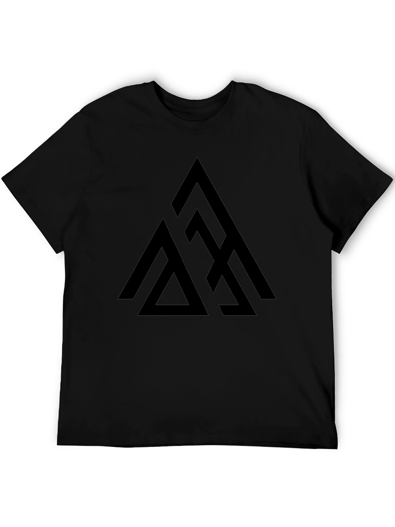 Geometric Triangle Graphic Tee - Black