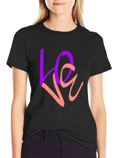 Love Graphic Print Crew Neck T-Shirt