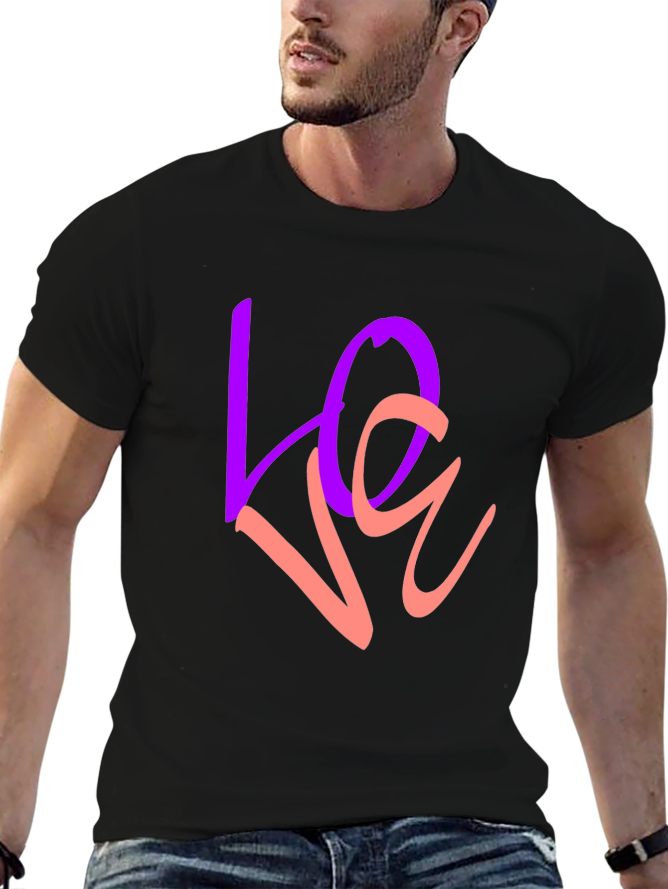 Love Graphic Print Crew Neck T-Shirt
