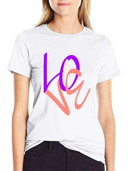Love Graphic Print Crew Neck T-Shirt