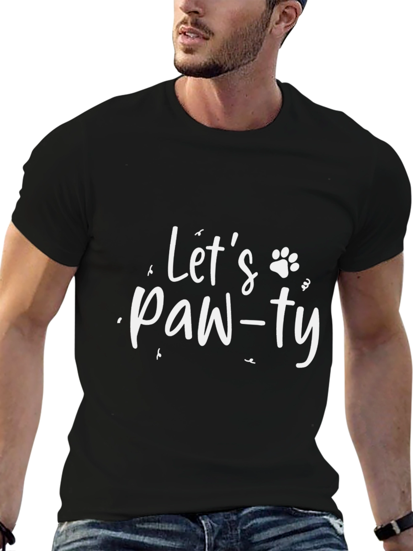 Lets Paw-ty Black T-Shirt