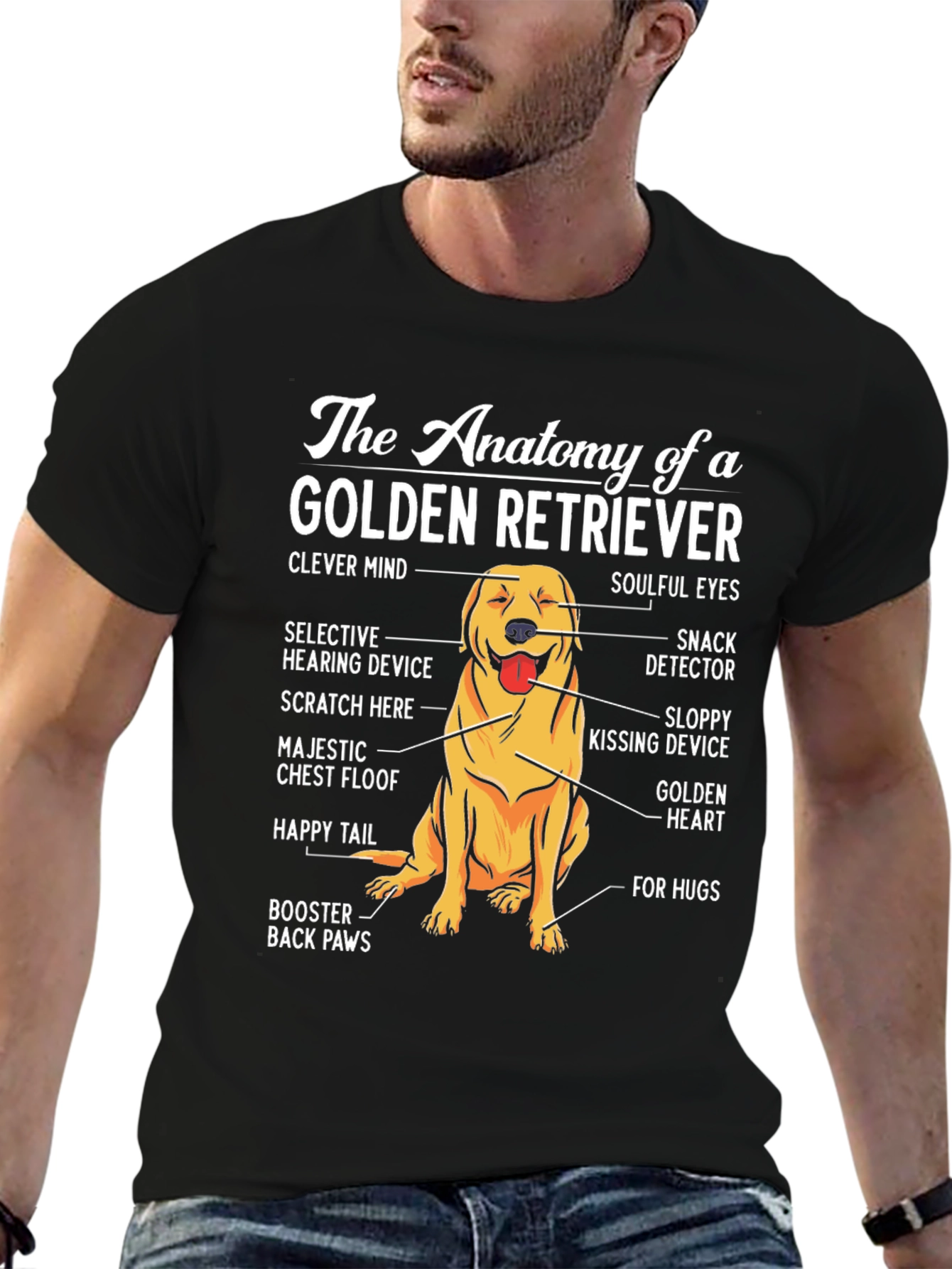 Golden Retriever Anatomy T-Shirt - Dog Lover Tee