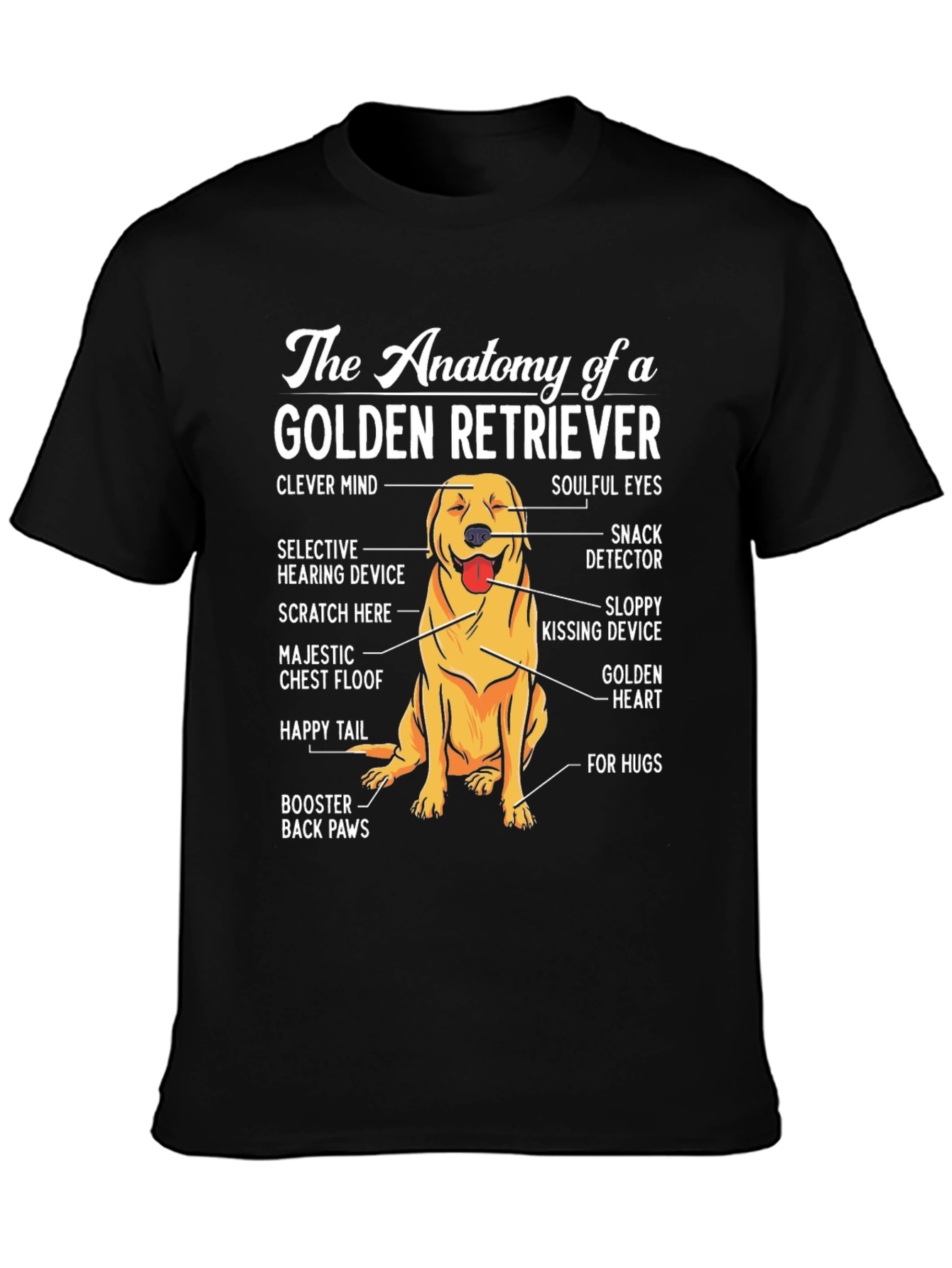 Golden Retriever Anatomy T-Shirt - Dog Lover Tee