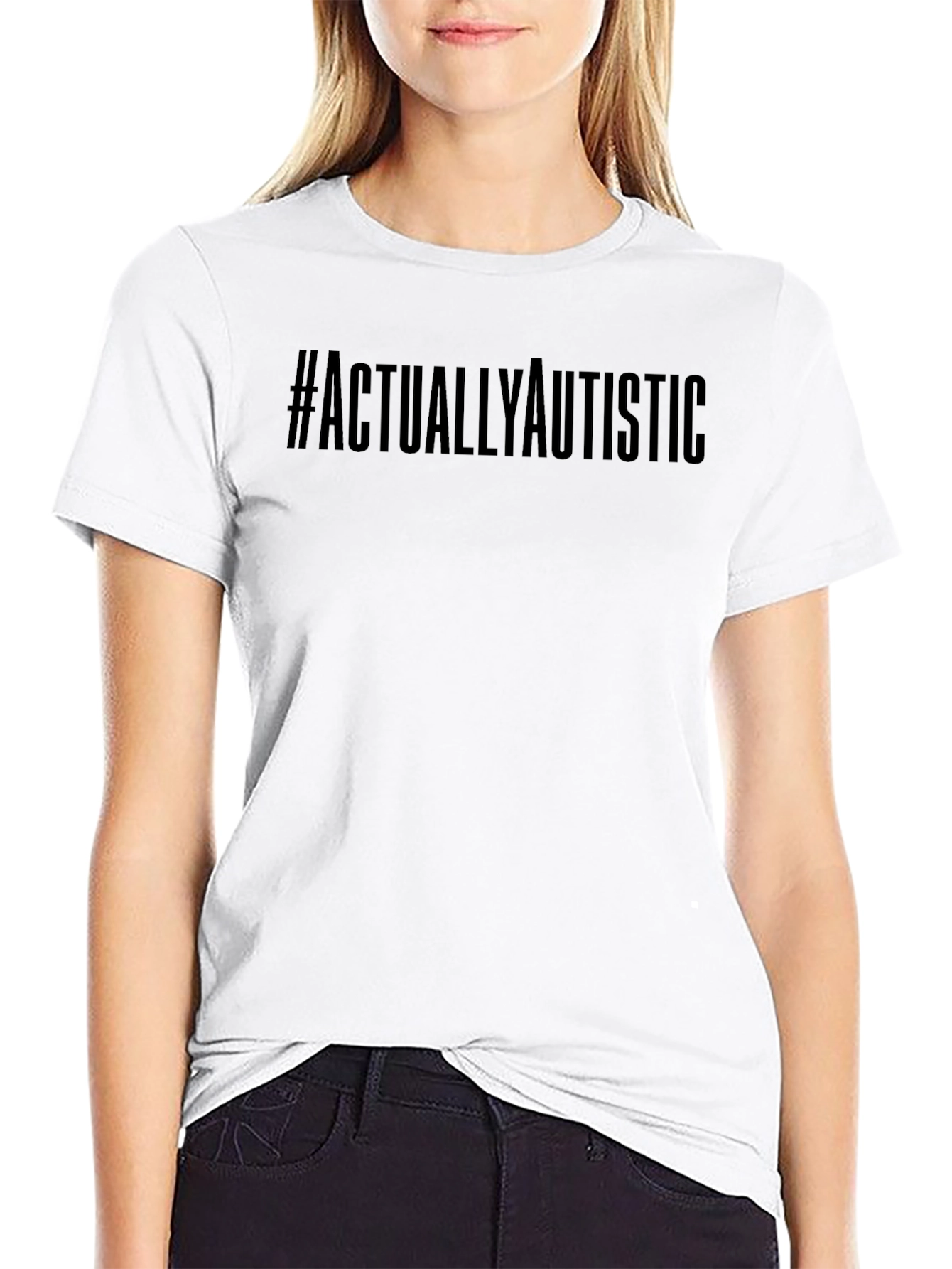 Actually Autistic Black Graphic T-Shirt