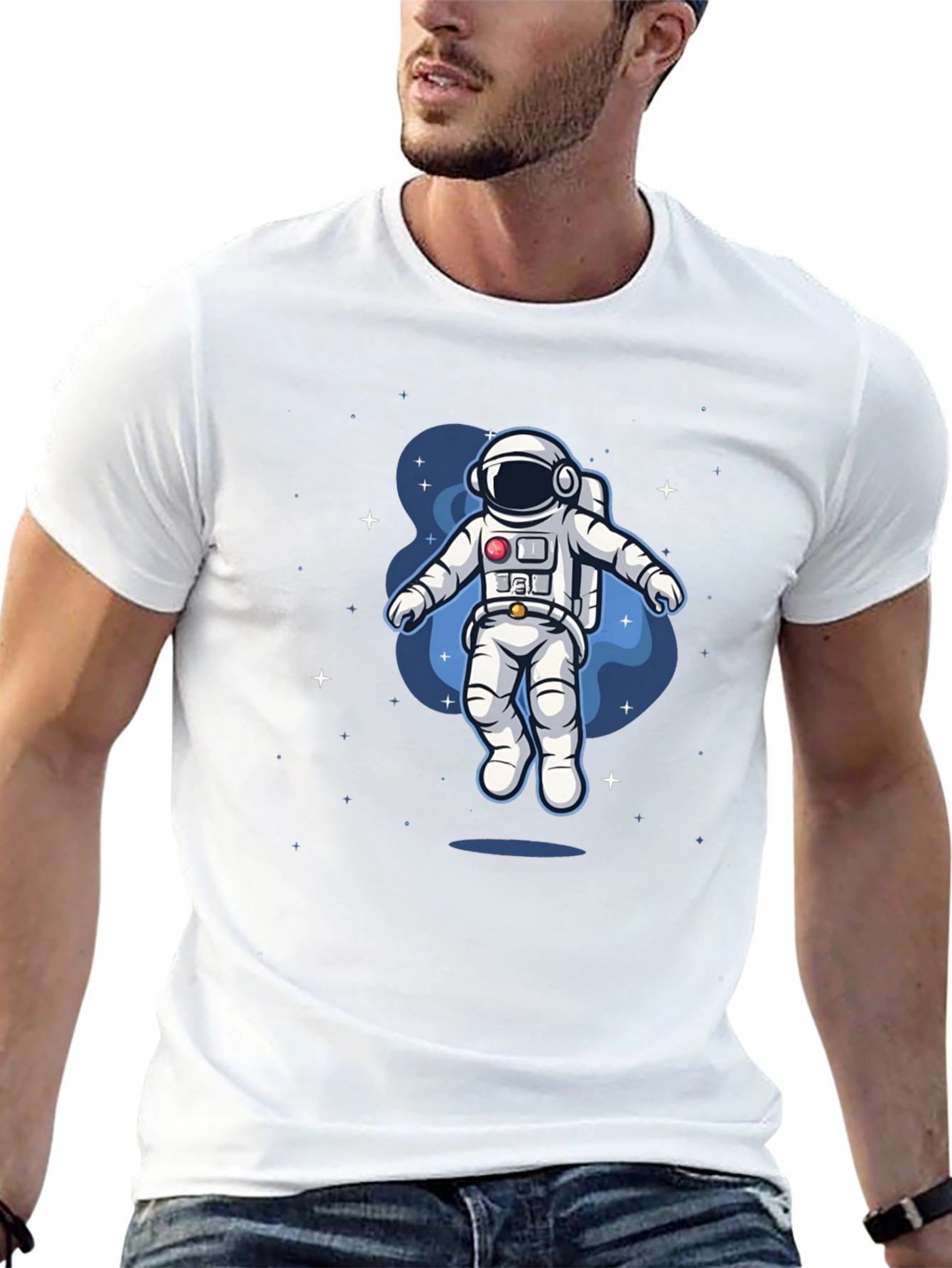 Astronaut Space Graphic Tee - Black