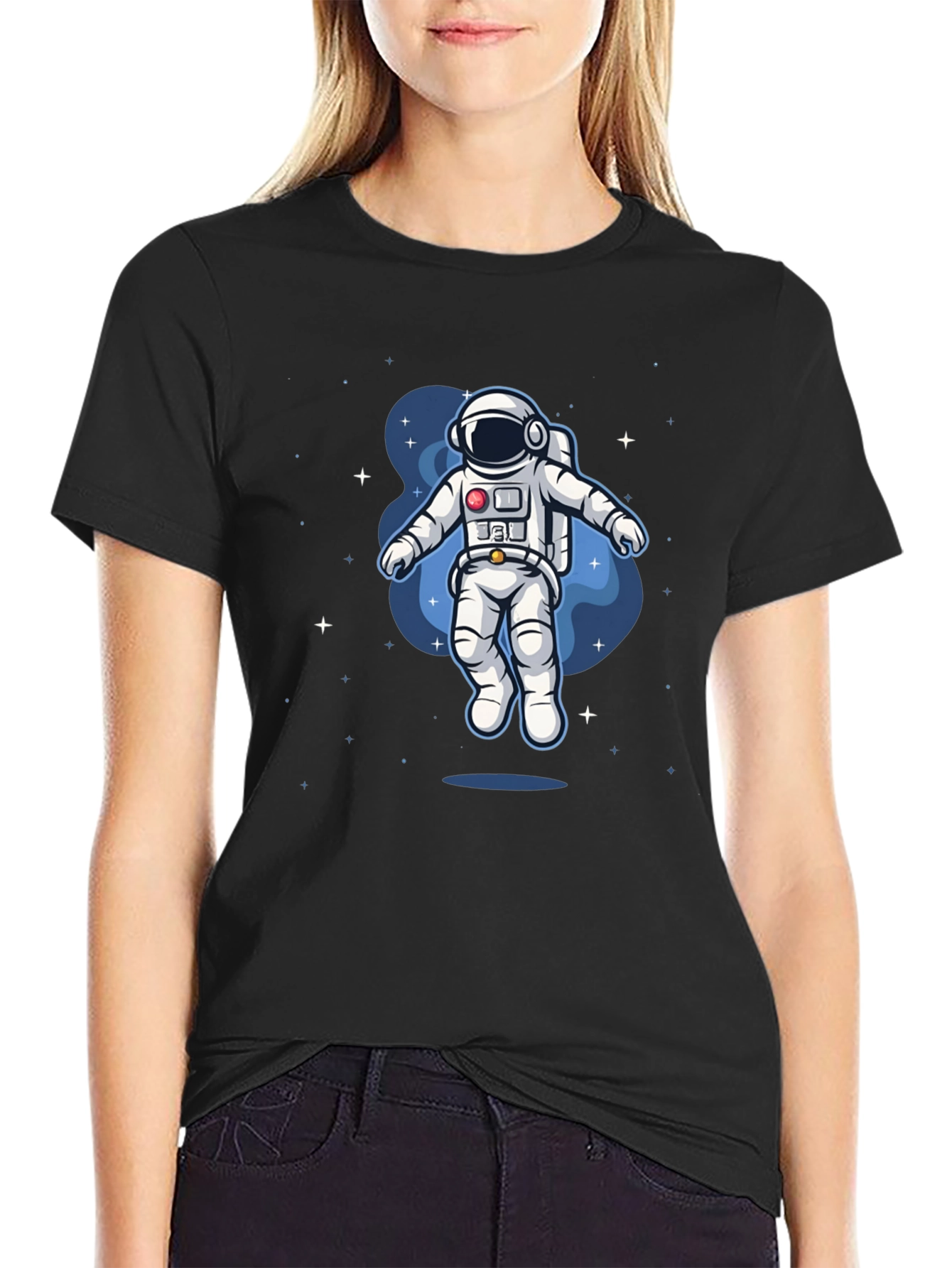 Astronaut Space Graphic Tee - Black