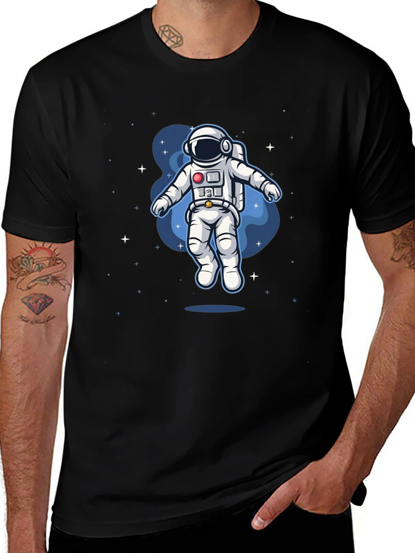 Astronaut Space Graphic Tee - Black