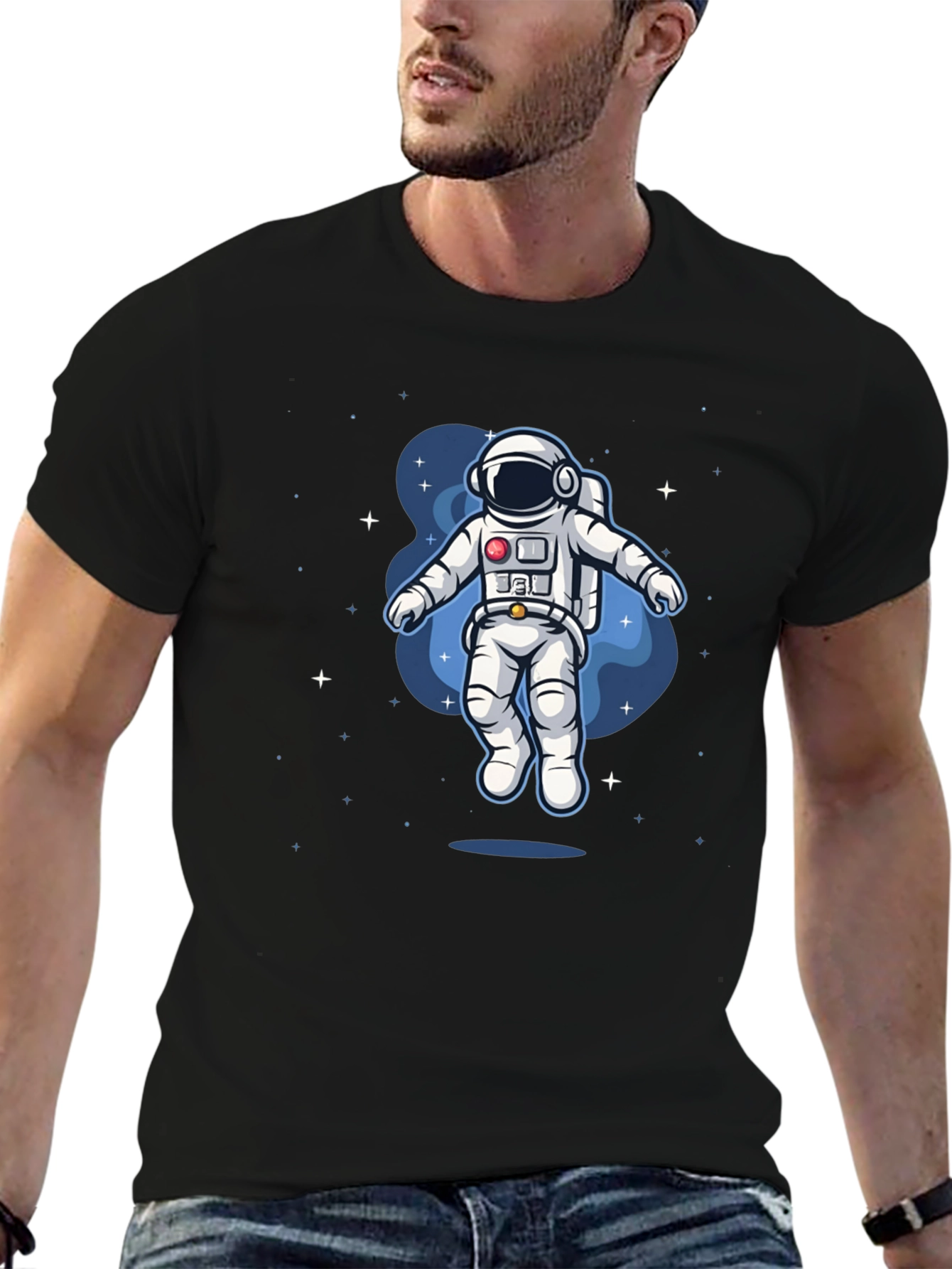 Astronaut Space Graphic Tee - Black