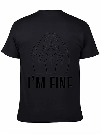 Im Fine Graphic Tee - Black Crew Neck T-Shirt