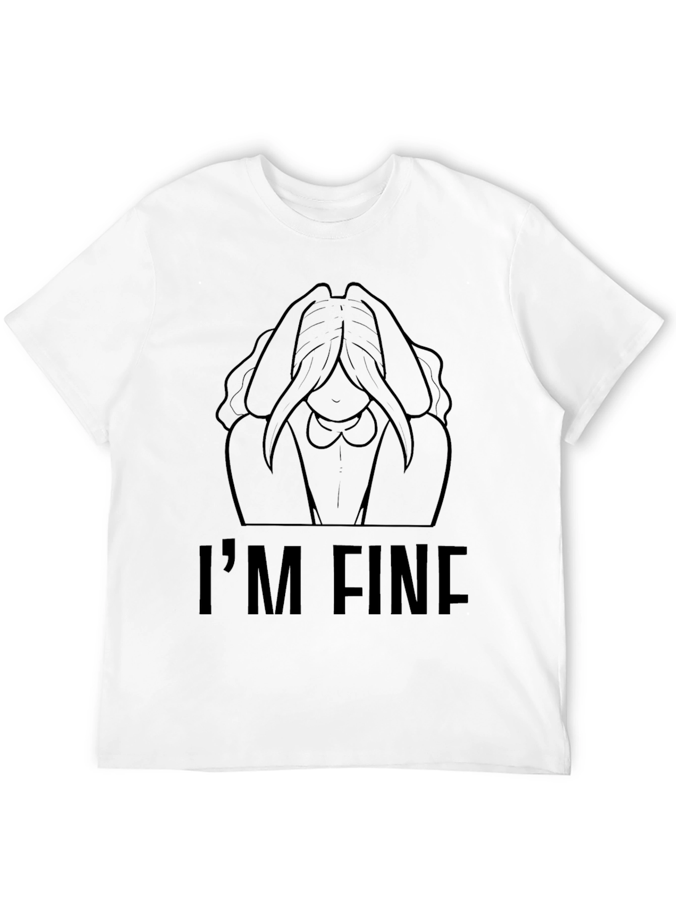 Im Fine Graphic Tee - Black Crew Neck T-Shirt
