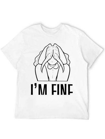 Im Fine Graphic Tee - Black Crew Neck T-Shirt