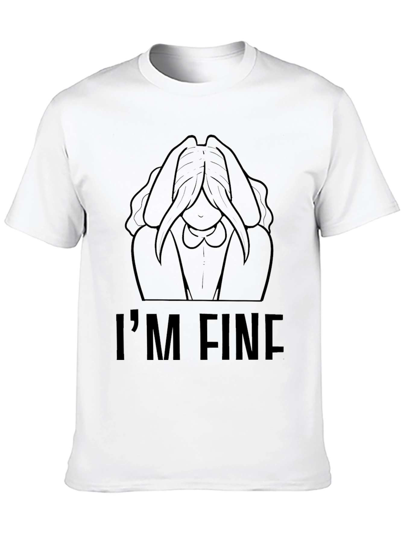 Im Fine Graphic Tee - Black Crew Neck T-Shirt