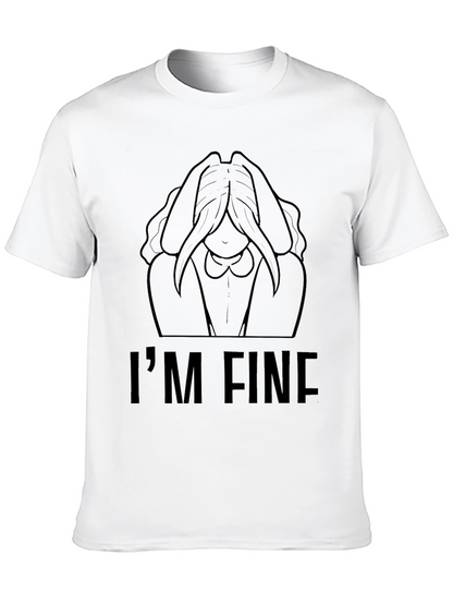 Im Fine Graphic Tee - Black Crew Neck T-Shirt