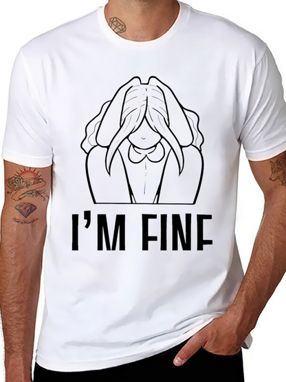 Im Fine Graphic Tee - Black Crew Neck T-Shirt