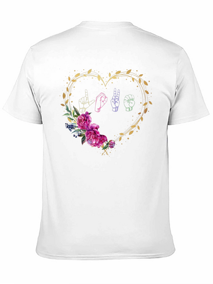 Love Sign Language Floral Heart T-Shirt