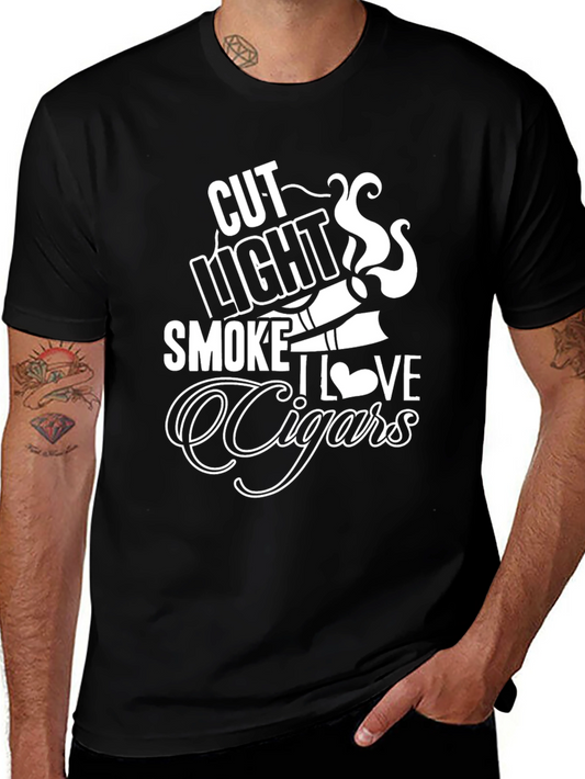 Cigar Lover Graphic Tee - Cut Light Smoke Cigars T-Shirt