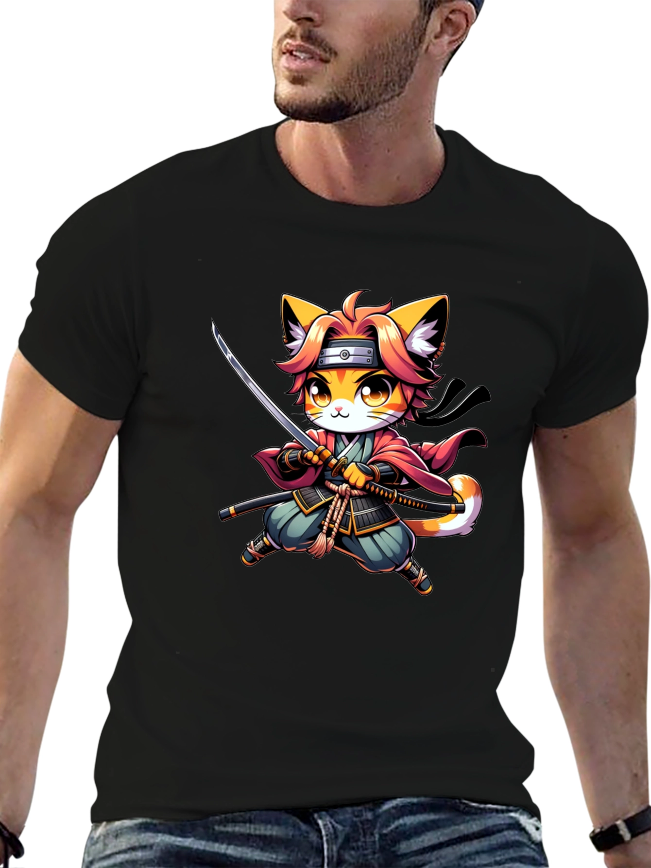 Ninja Cat T-Shirt - Black