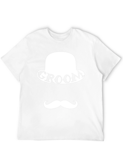 Groom Bowler Hat & Mustache T-Shirt